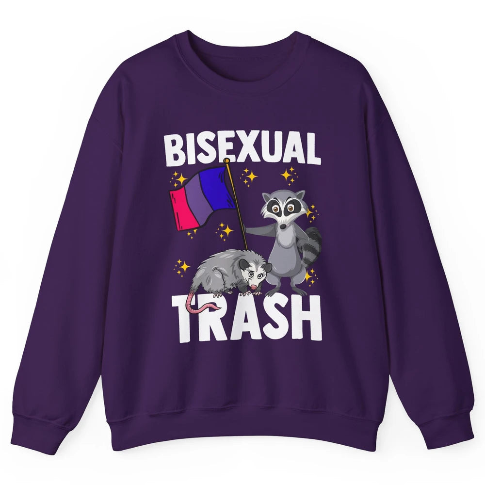 Raccoon LGBT Bisexual Trash Funny Flag Pride Animal Lovers Unisex Crewneck Sweatshirt