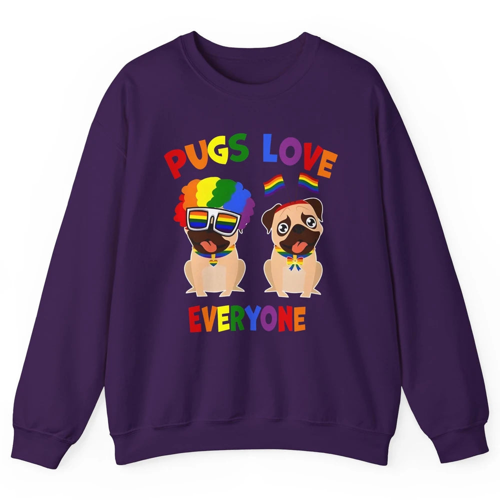 Pride Parade Pugs Love Everyone LGBT Pugs Gay Pride LGBT Unisex Crewneck Sweatshirt