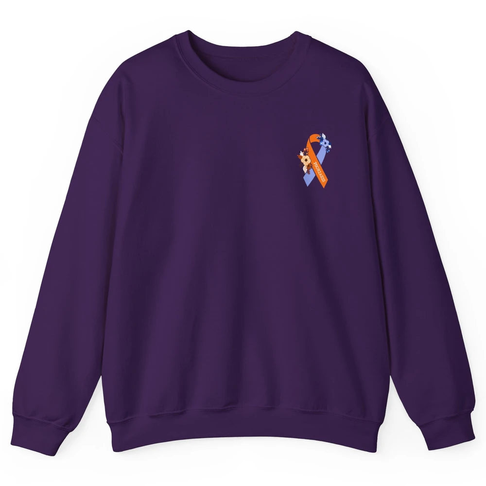 Psoriasis Awareness Floral Ribbon Rainbow Skin Diseases Unisex Crewneck Sweatshirt