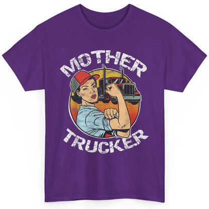 Retro Mother Trucker Truck Driver Mom Life Mothers Day Women Classic Unisex T-Shirt