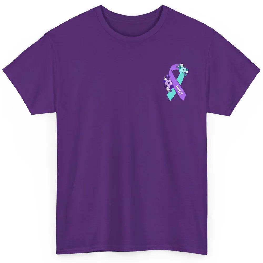 Psychogenic Non-epileptic Seizures PNES Purple Teal Ribbon Classic Unisex T-Shirt
