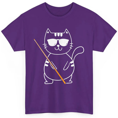Pool Player Cool Cat Sunglasses Eight Balls Pool Snooker Pun Classic Unisex T-Shirt