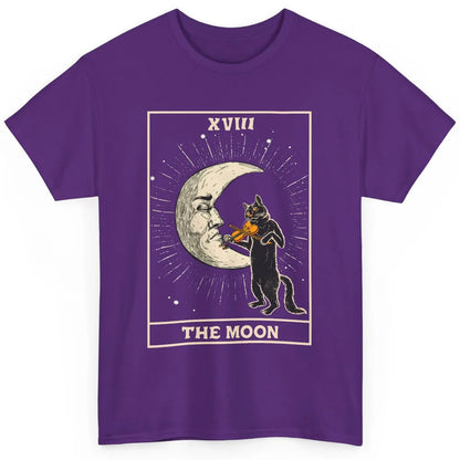 Retro Halloween Cat Guitarist The Moon Tarot Card Witchcraft Classic Unisex T-Shirt