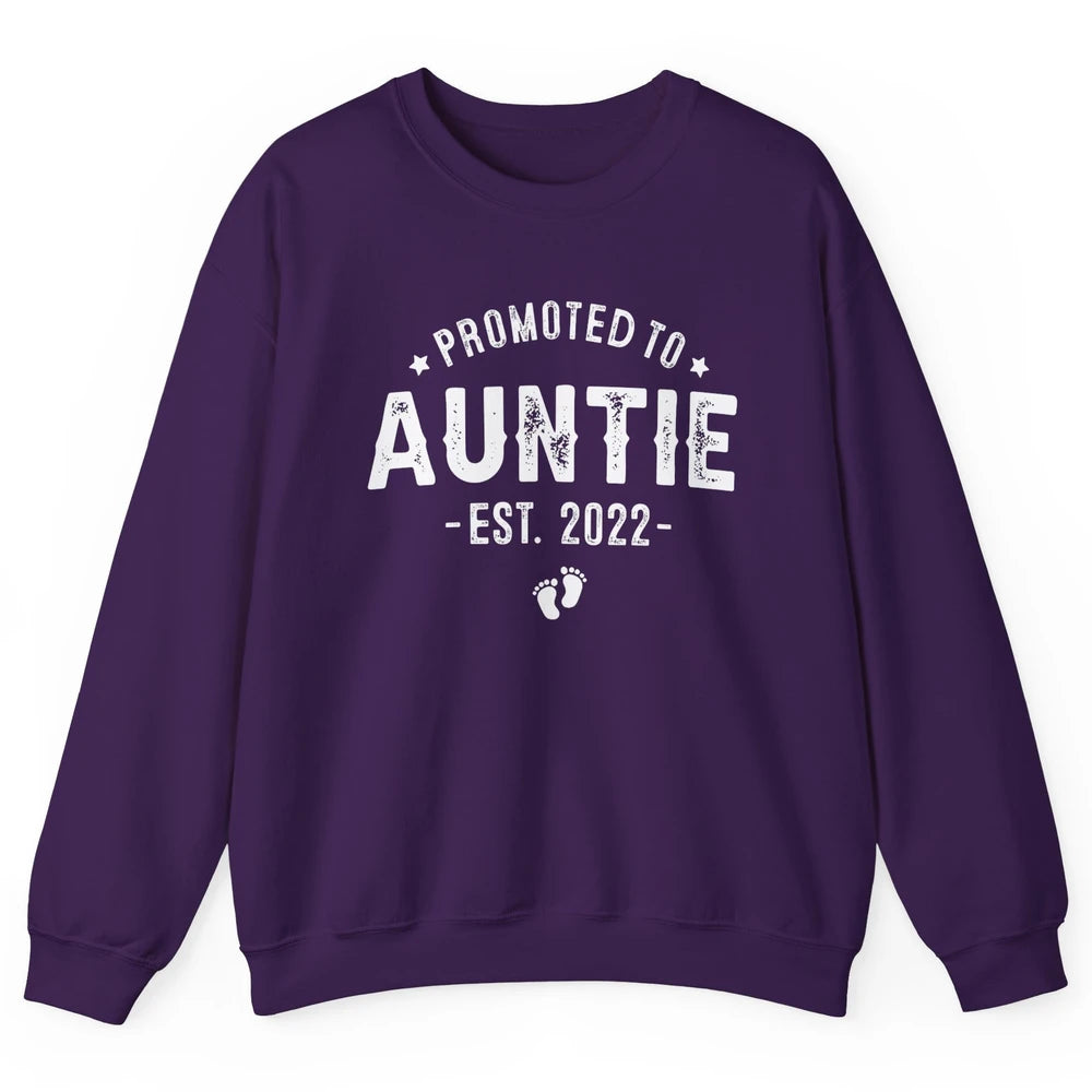 Promoted To Auntie Est 2022 Auntie To Be Pregnancy Reveal Unisex Crewneck Sweatshirt