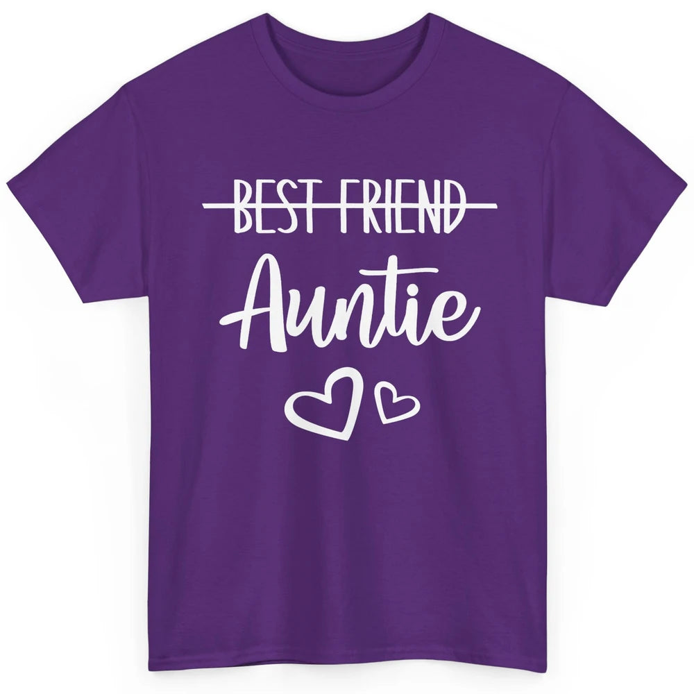 Promoted From Bestie To Auntie Pregnancy Reveal Bestfriend Classic Unisex T-Shirt