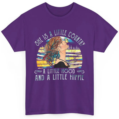 Retro Hippie Girl She's A Little Country A Little Hood Peace Classic Unisex T-Shirt
