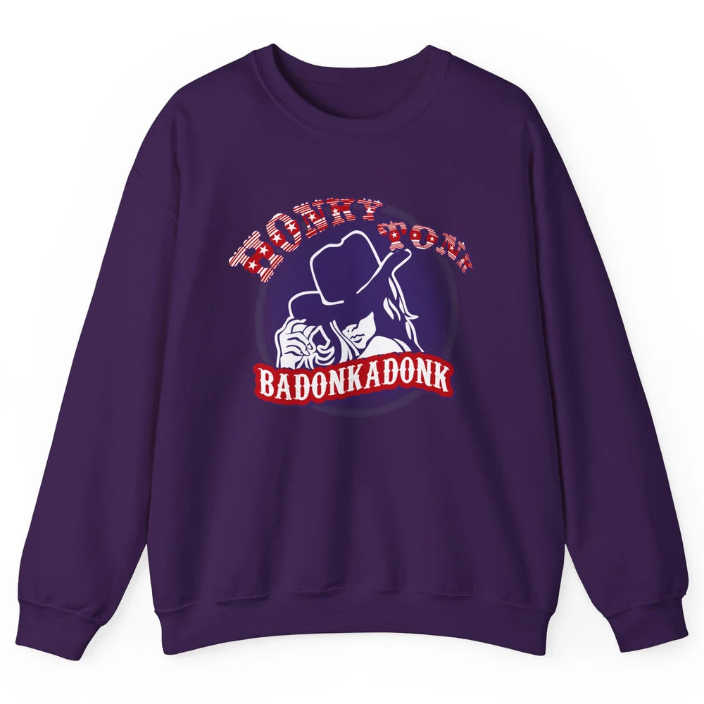 Retro Cowgirl Honky Tonk Badonkadonk Western Country Unisex Crewneck Sweatshirt