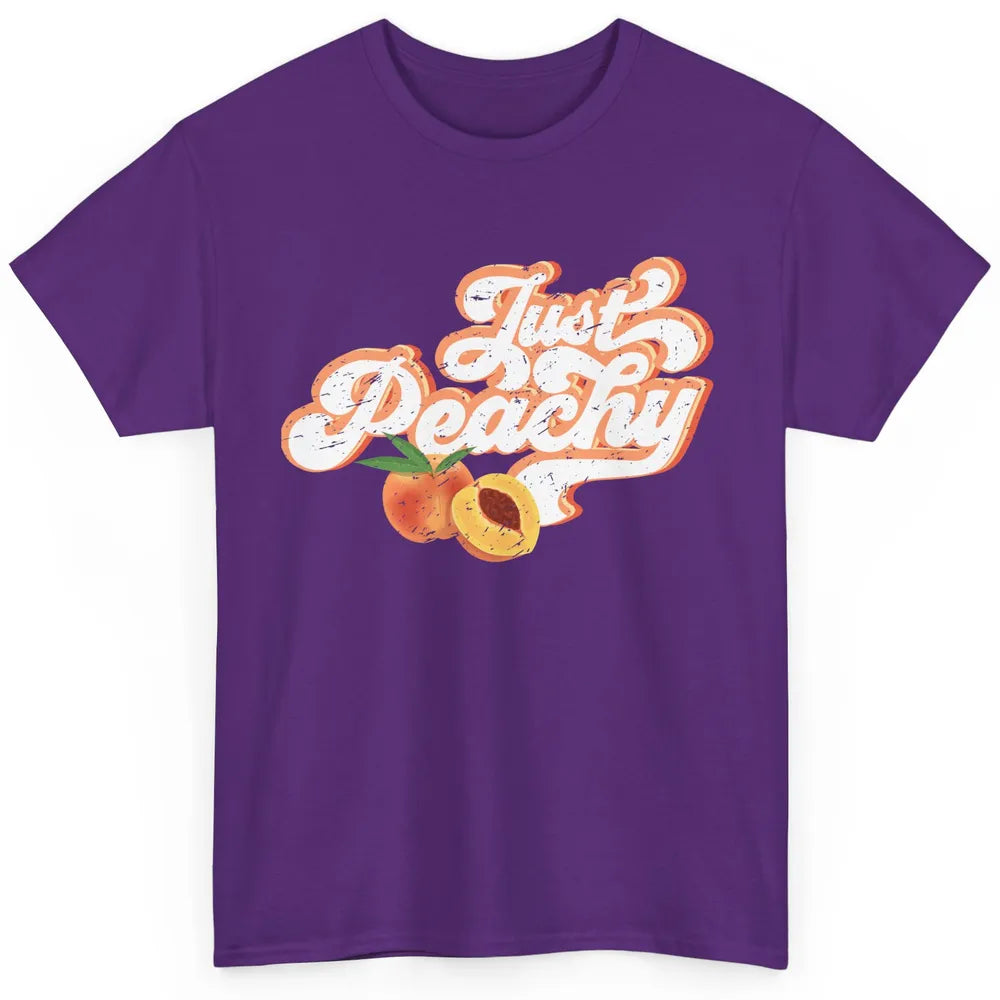 Retro Just Peachy Retro 70s Georgia Peaches Summer Fruit Classic Unisex T-Shirt