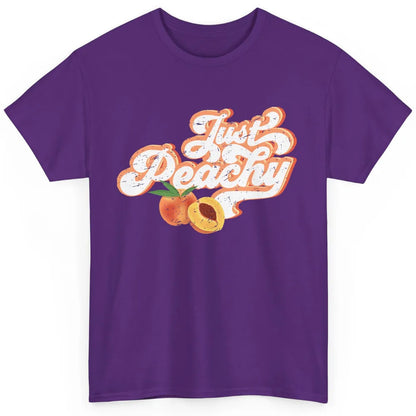 Retro Just Peachy Retro 70s Georgia Peaches Summer Fruit Classic Unisex T-Shirt