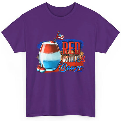 Red White & Booze Leopard US Flag 4th of July American Booze Classic Unisex T-Shirt