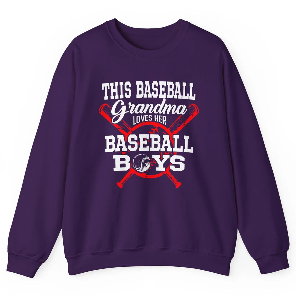 Baseball Grandma Loves Her Baseball Boys Proud Baseball Nana Unisex Crewneck Sweatshirt