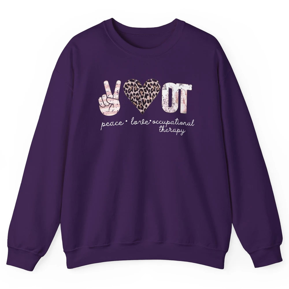 Retro Occupational Therapist Peace Love Occupational Therapy Unisex Crewneck Sweatshirt