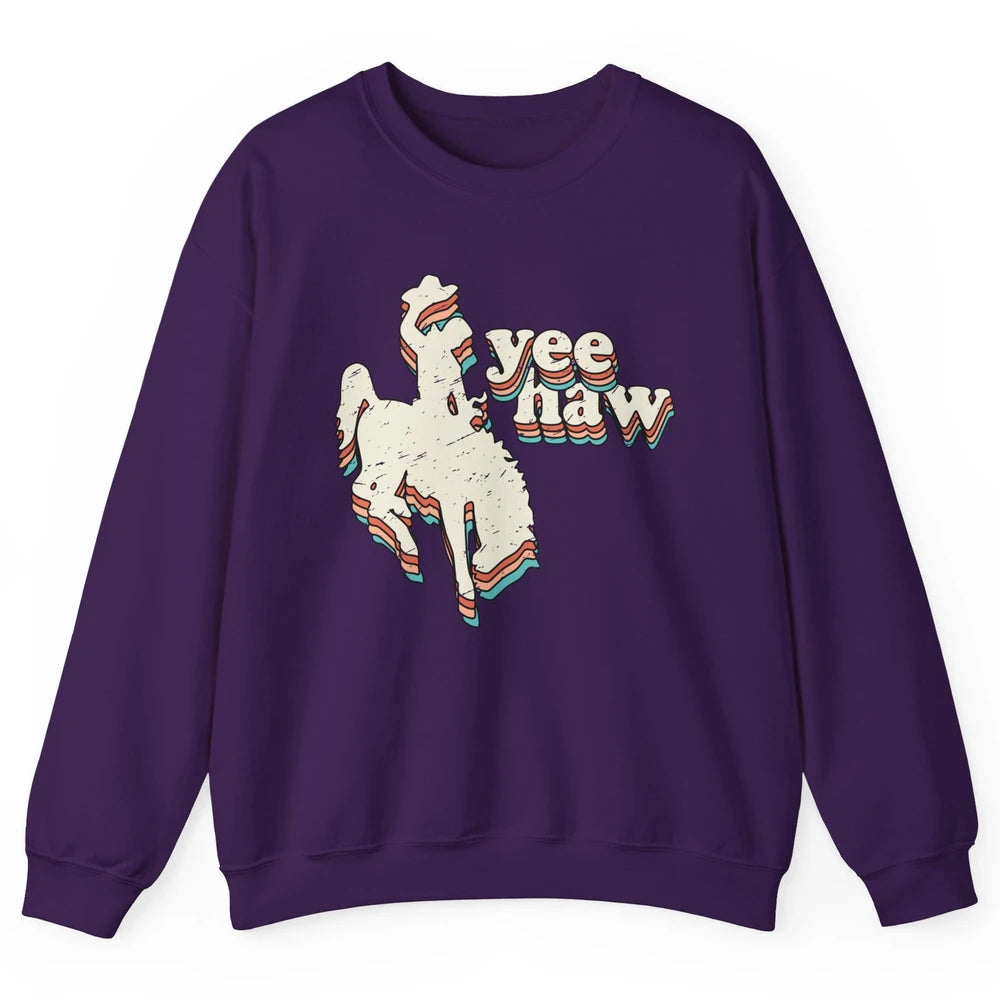 Retro Cowboy Yeehaw Western Country Cowgirls Horse Lovers Unisex Crewneck Sweatshirt
