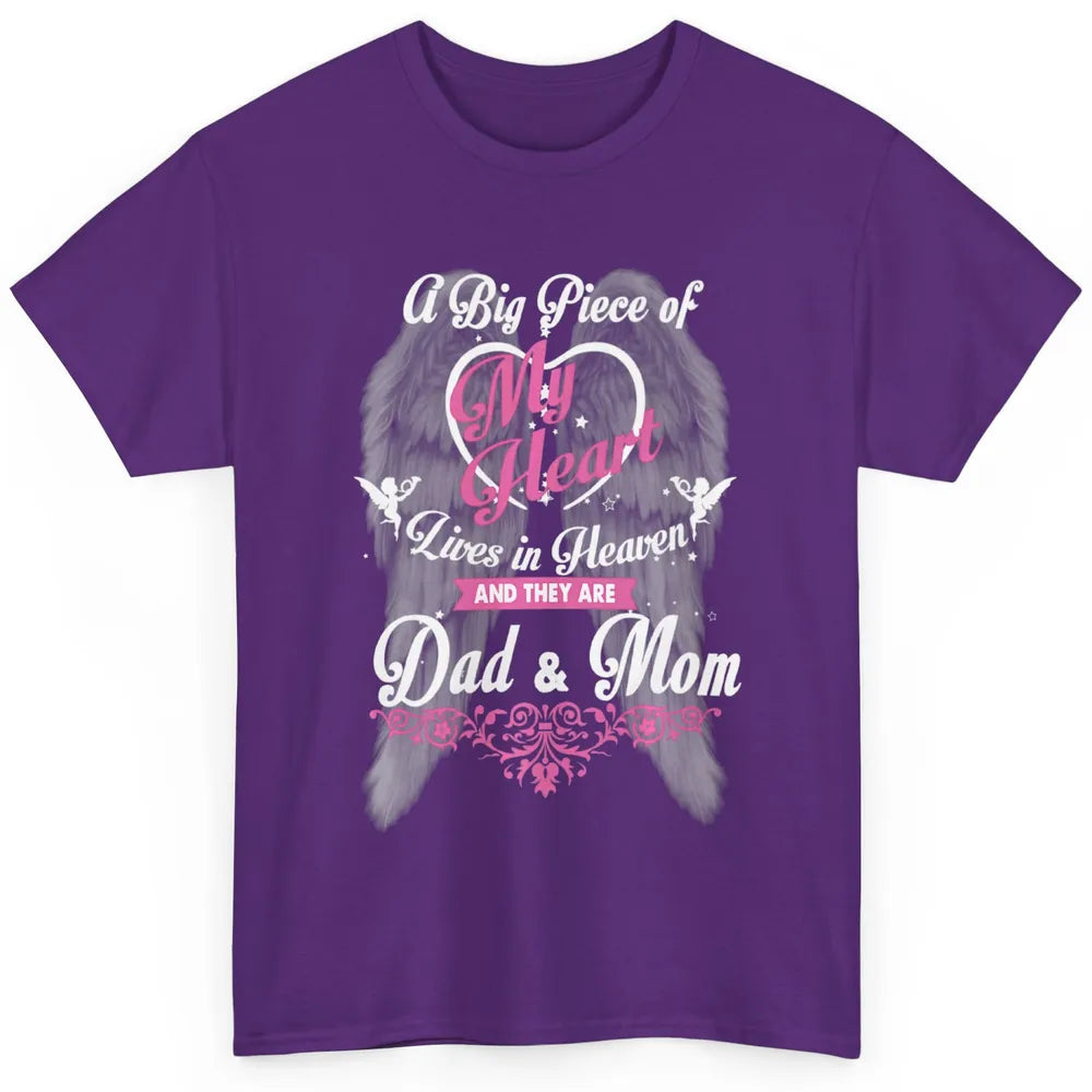 Parents Heaven Dad And Mom In Heaven Angel Wings Guardian Classic Unisex T-Shirt