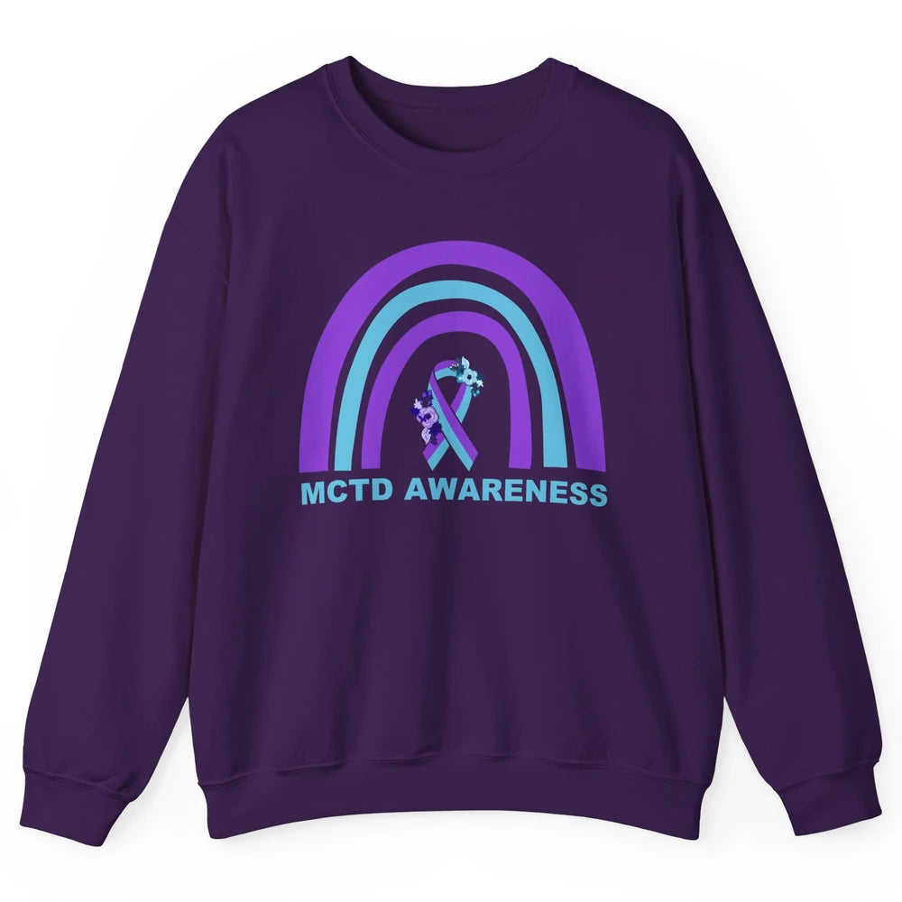 Mixed Connective Tissue Disease Awareness MCTD Floral Ribbon Unisex Crewneck Sweatshirt