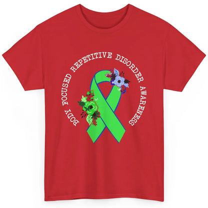Body Focused Repetitive Disorder BFRB Floral Green Ribbon Classic Unisex T-Shirt