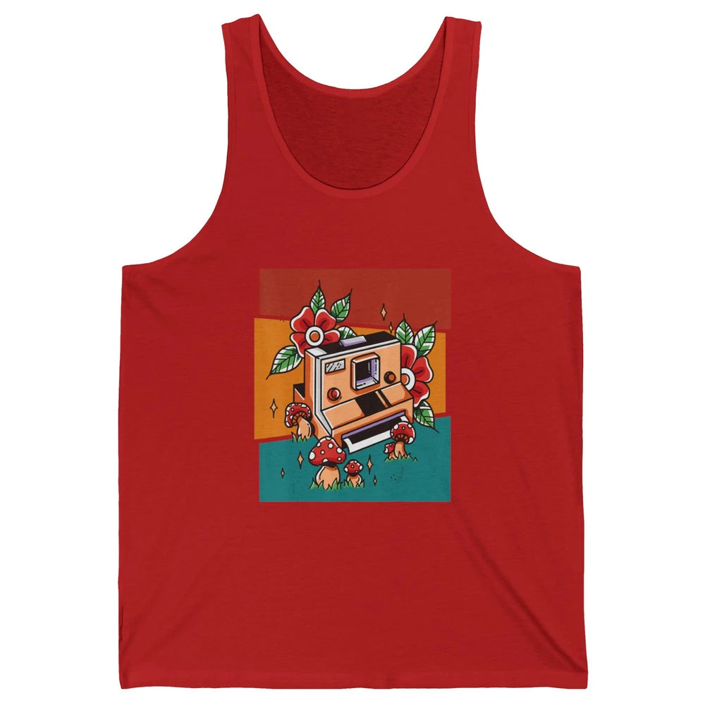 Cute Photography Mushroom Retro Camera Photographer Life Unisex Jersey Tank