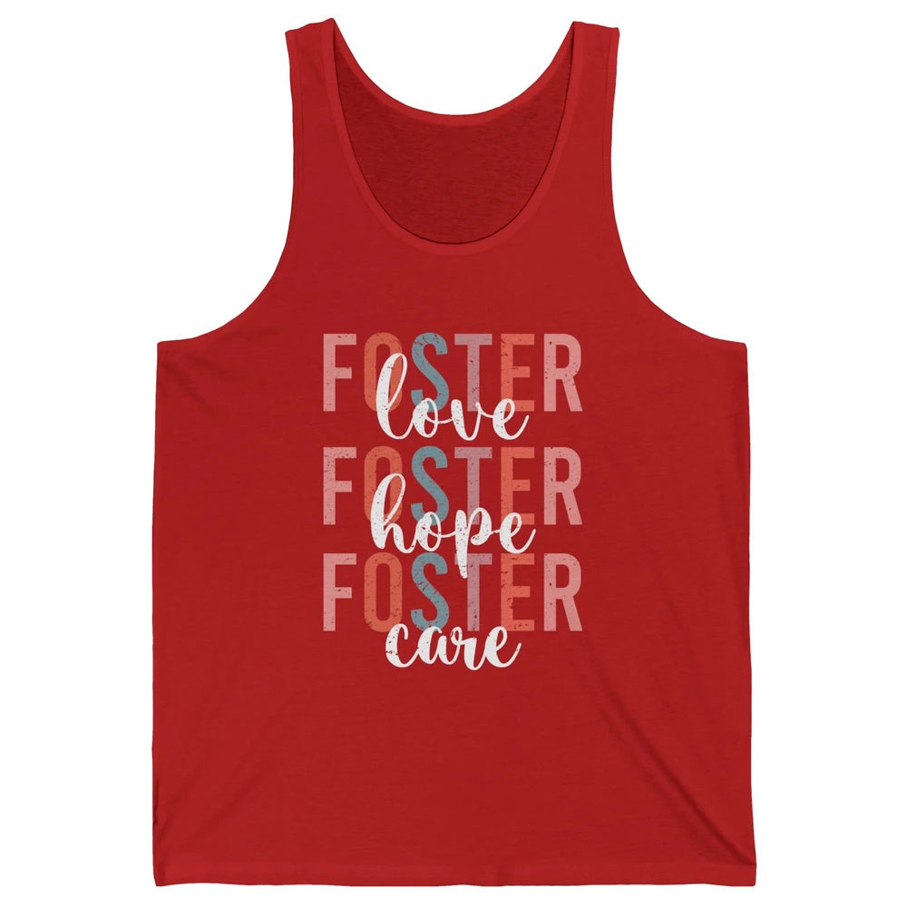 Retro Foster Love Foster Hope Foster Care Adoption Children Unisex Jersey Tank