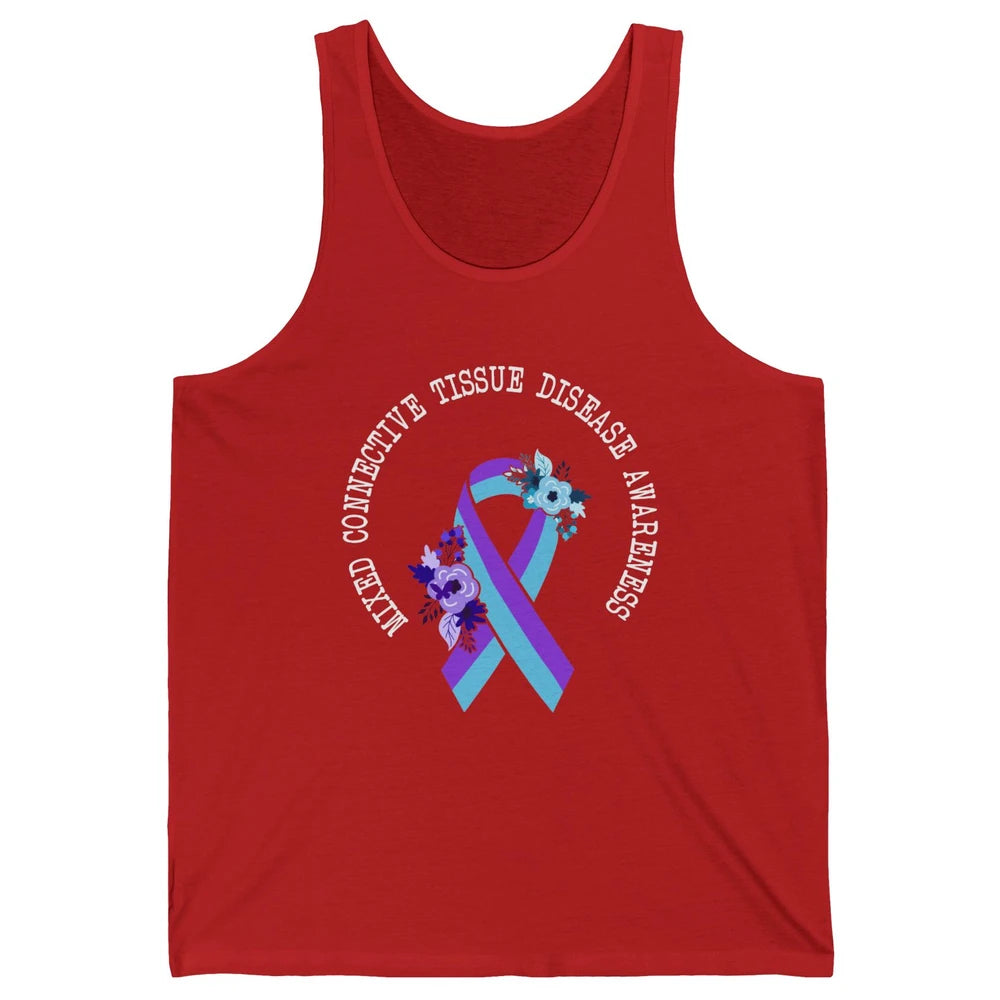 Mixed Connective Tissue Disease Awareness MCTD Floral Ribbon Unisex Jersey Tank