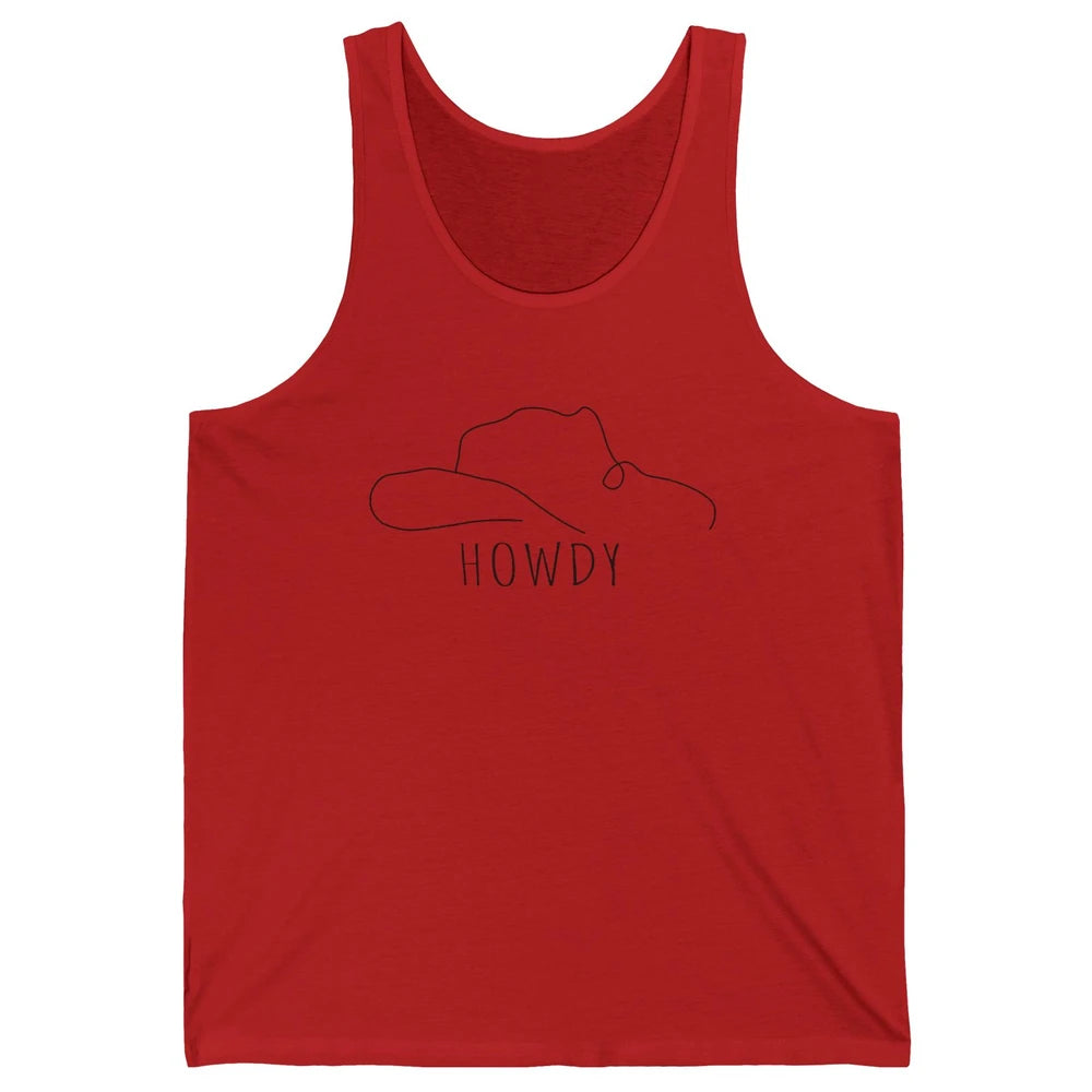 Retro Cowboy Hat Howdy Western Country Texas Cowgirls Gift Unisex Jersey Tank