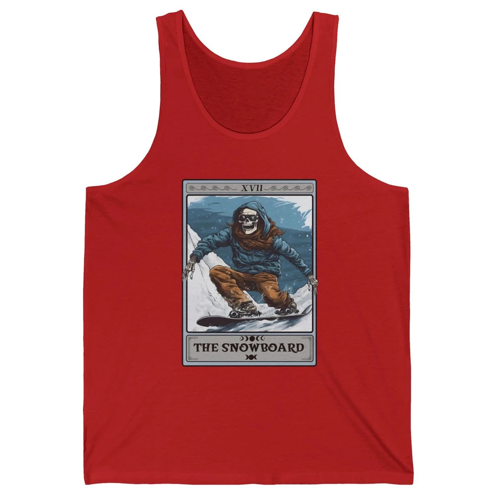 Skeleton The Snowboard Tarot Card Halloween Snowboarder Life Unisex Jersey Tank