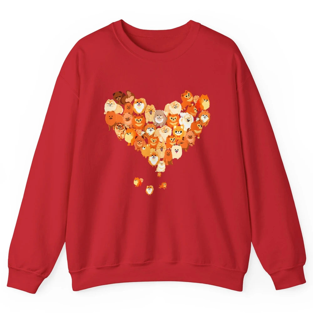 Pomeranian Heart Cute Pomeranian Dog Lovers Gift My Pet Love Unisex Crewneck Sweatshirt