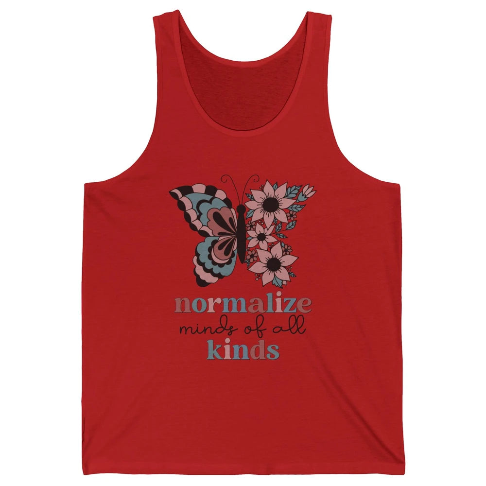 Normalize Minds Of All Kinds Sped Teacher Floral Butterfly Unisex Jersey Tank