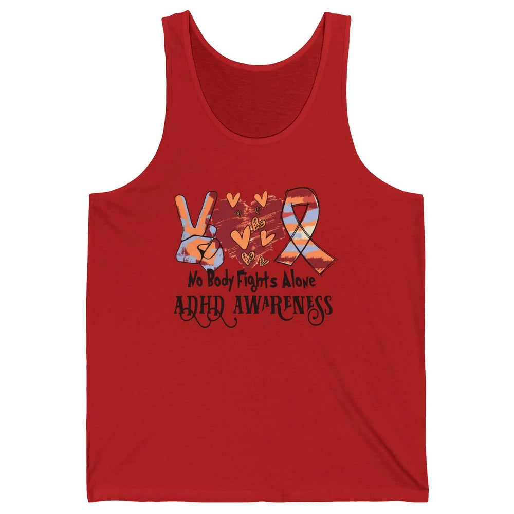 ADHD Awareness Nobody Fights Alone Support ADHD Warrior Unisex Jersey Tank