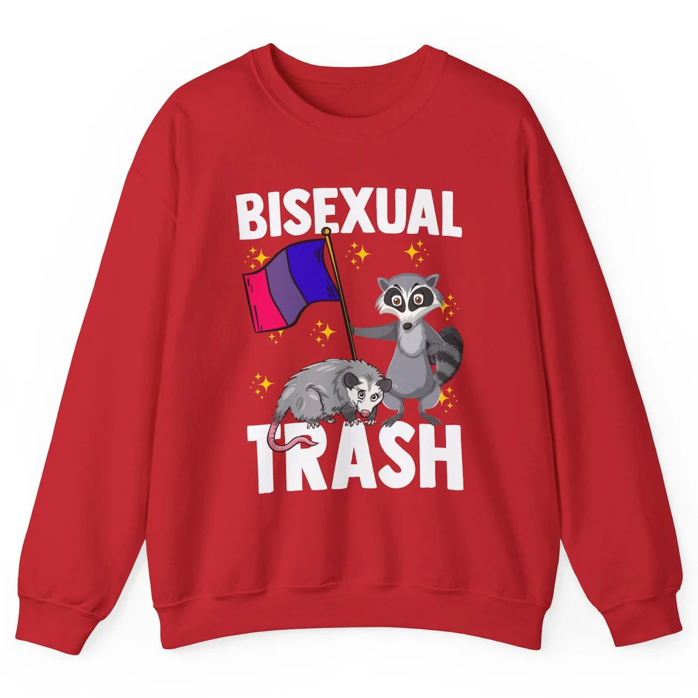 Raccoon LGBT Bisexual Trash Funny Flag Pride Animal Lovers Unisex Crewneck Sweatshirt