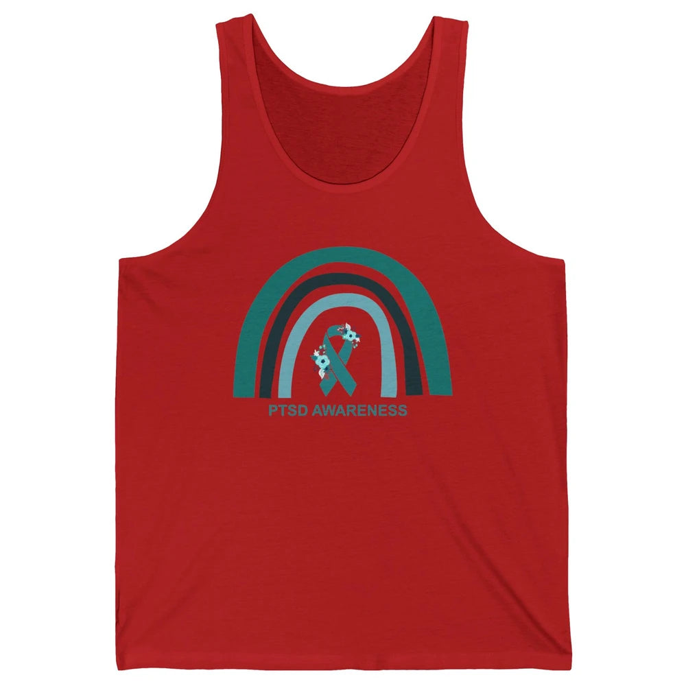 Post-traumatic Stress Disorder Awareness PTSD Teal Ribbon Unisex Jersey Tank