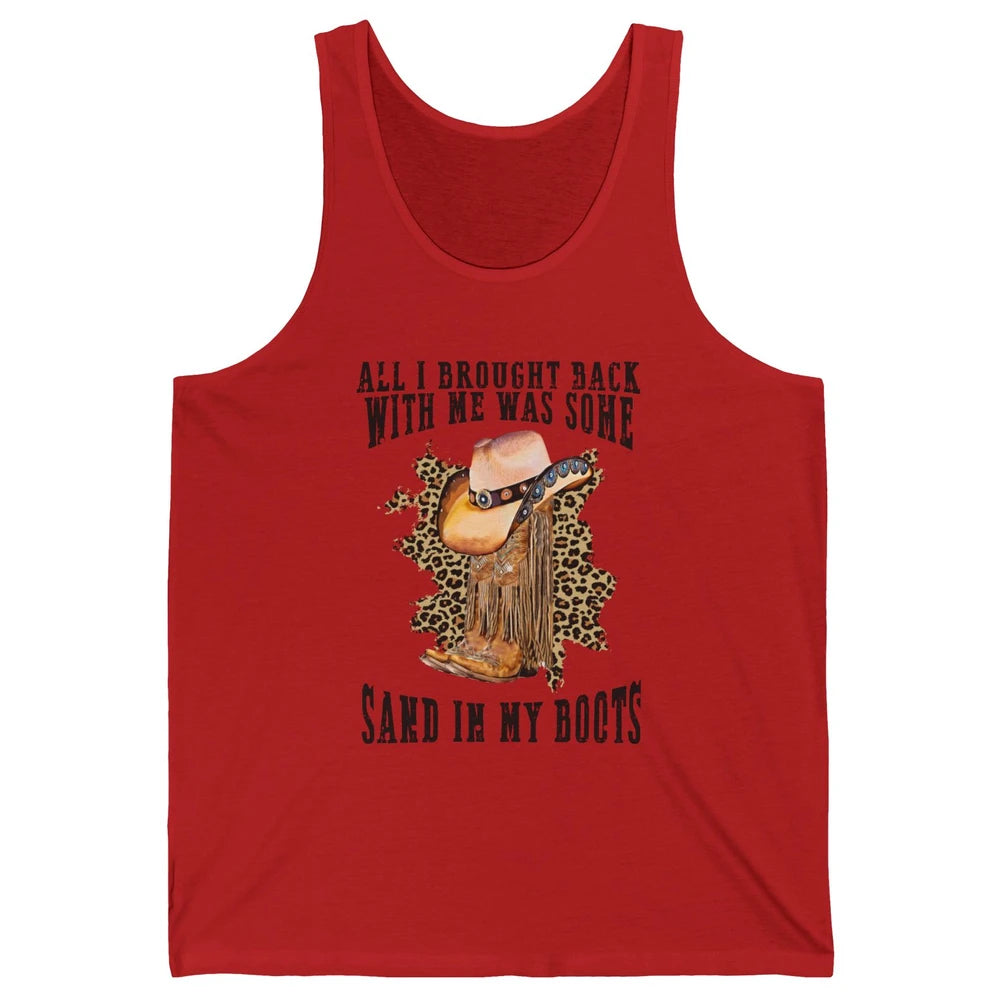 Retro Leopard Sand In My Boot Western Country Cowgirl Cowboy Unisex Jersey Tank