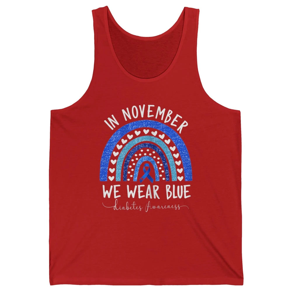 November Wear Blue Diabetes Awareness Rainbow Diabetic T1D Unisex Jersey Tank