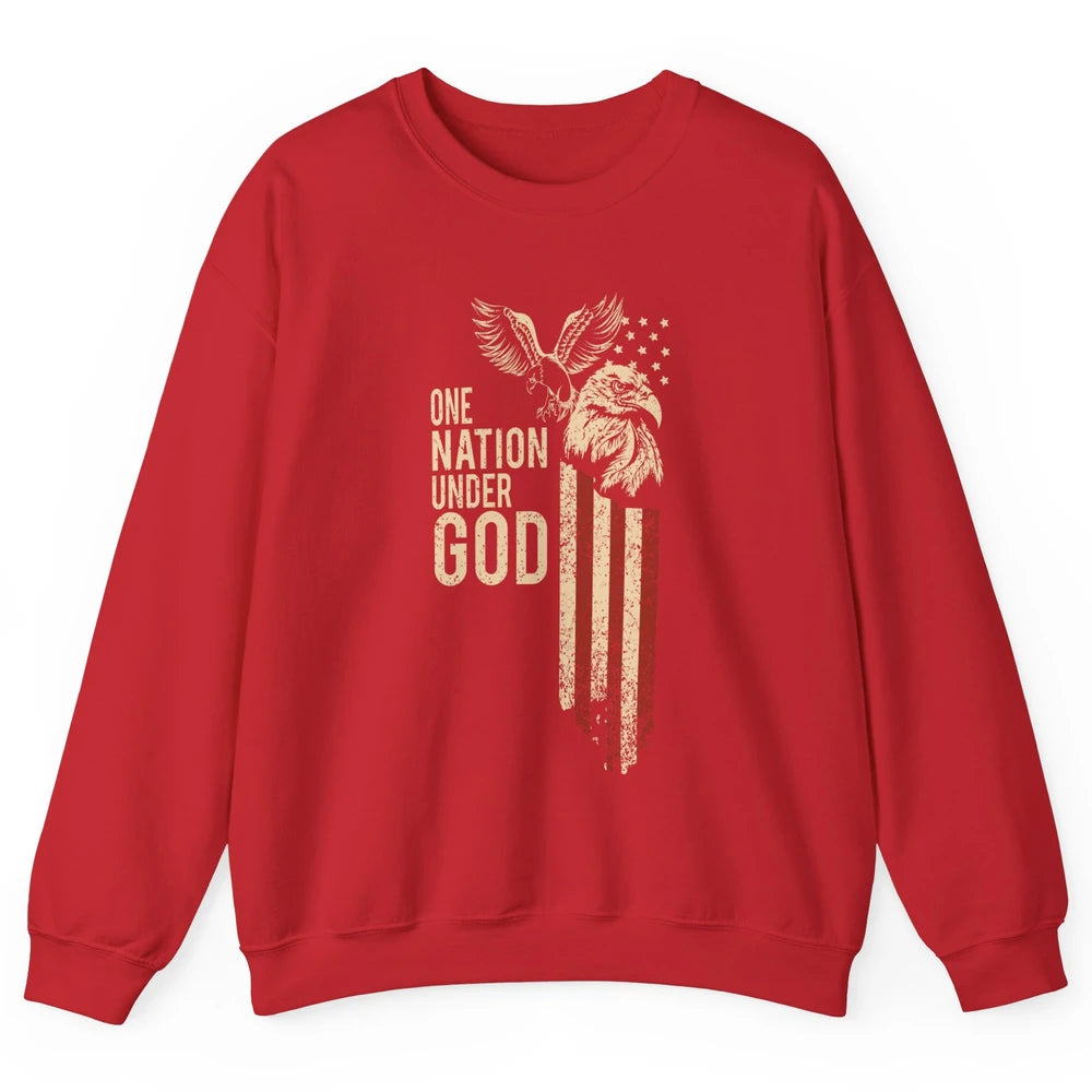 One Nation Under God Flag 4th Of July Independence Patriotic Unisex Crewneck Sweatshirt