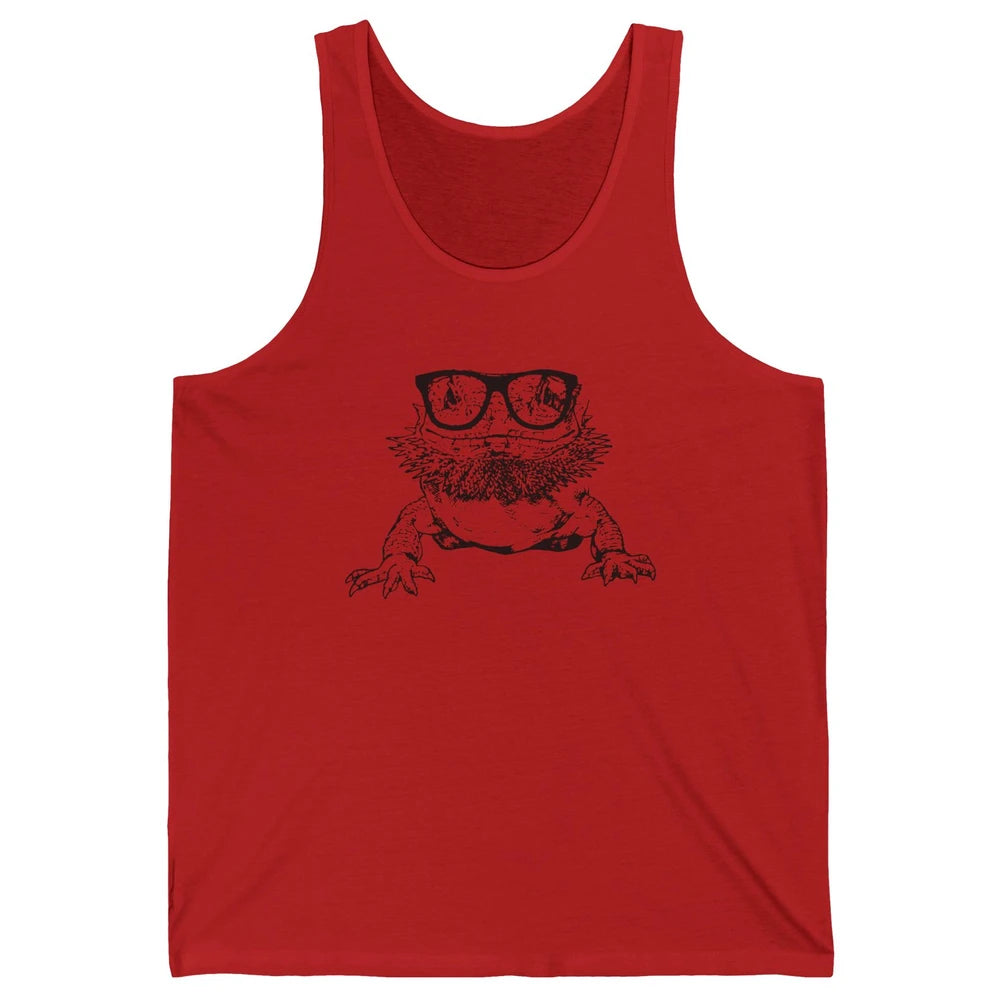 Funny Bearded Dragon Cute Reptile Lizard Nerdy Glass Animal Unisex Jersey Tank