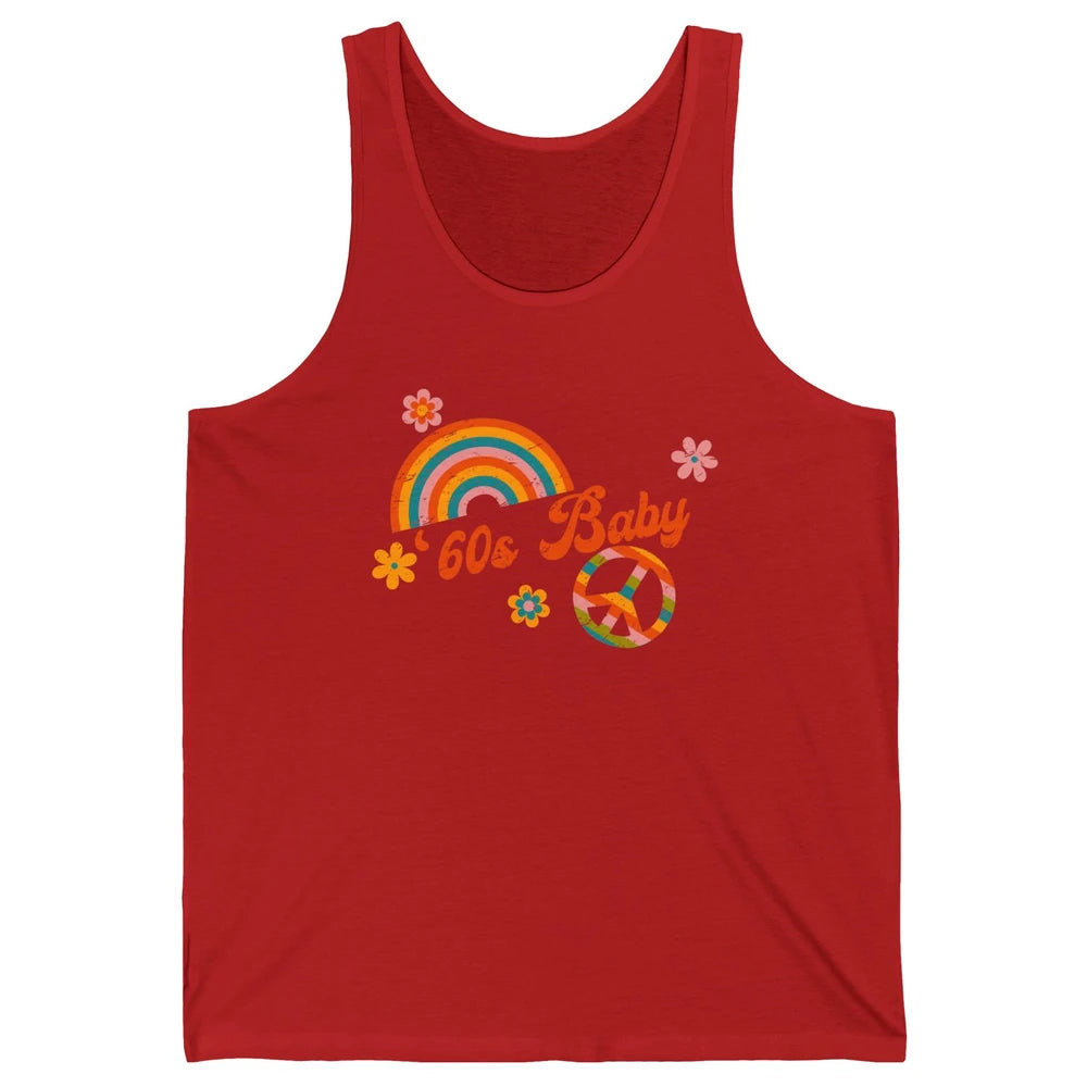 Retro Rainbow 60s Baby Made In 60s 1960s Born Birthday Day Unisex Jersey Tank