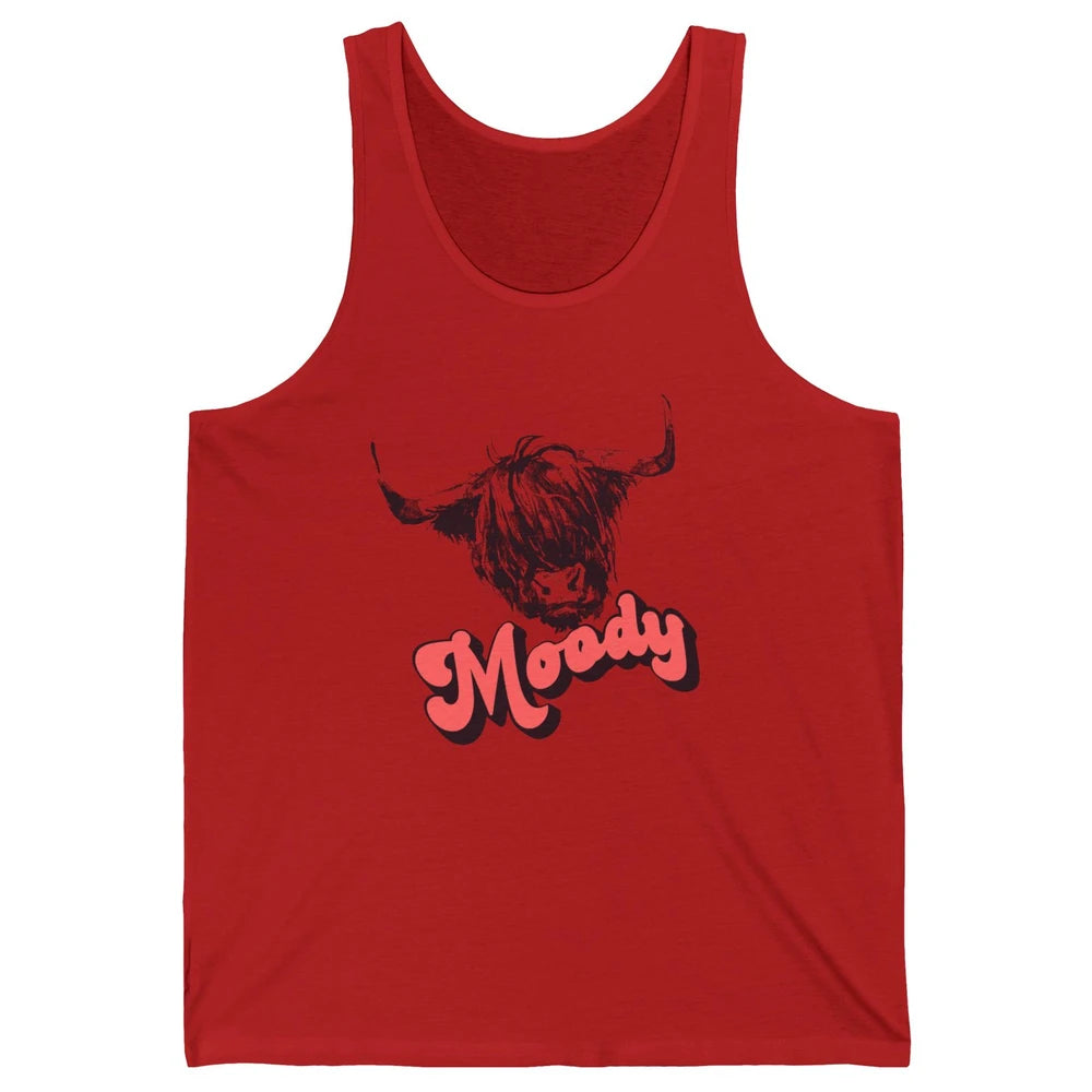 Retro Highland Heifer Moody Southern Cow Head Western Heifer Unisex Jersey Tank