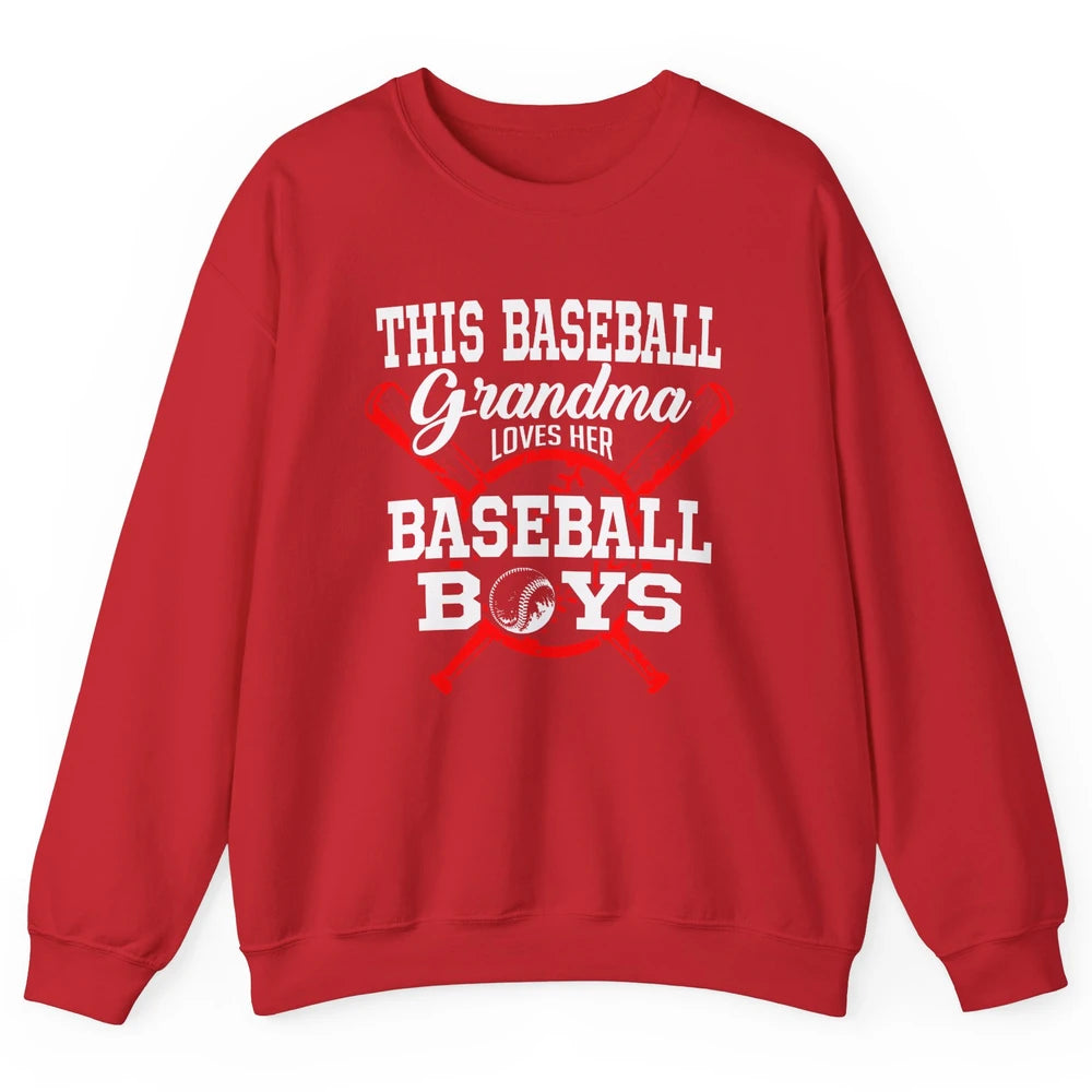 Baseball Grandma Loves Her Baseball Boys Proud Baseball Nana Unisex Crewneck Sweatshirt