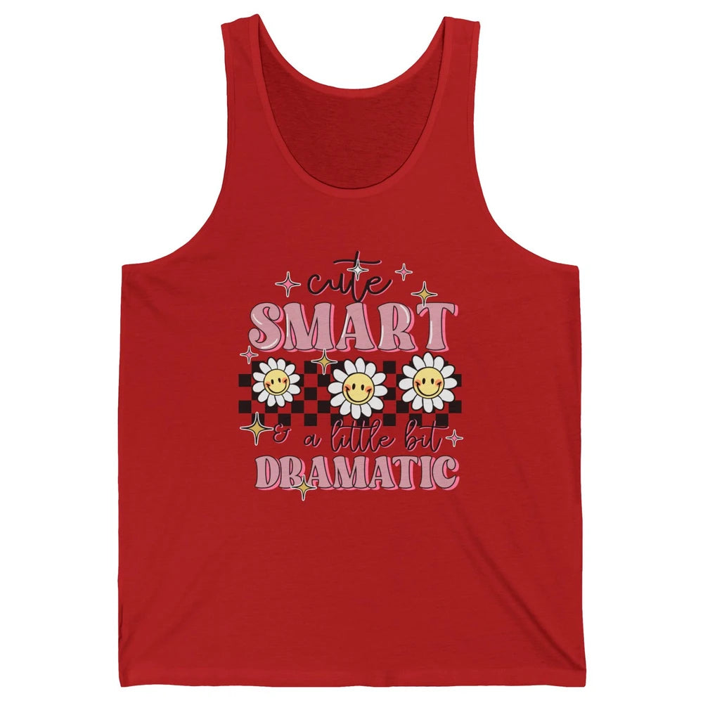 Retro Groovy Cute Smart & A Little Bit Dramatic Cute Girl Unisex Jersey Tank