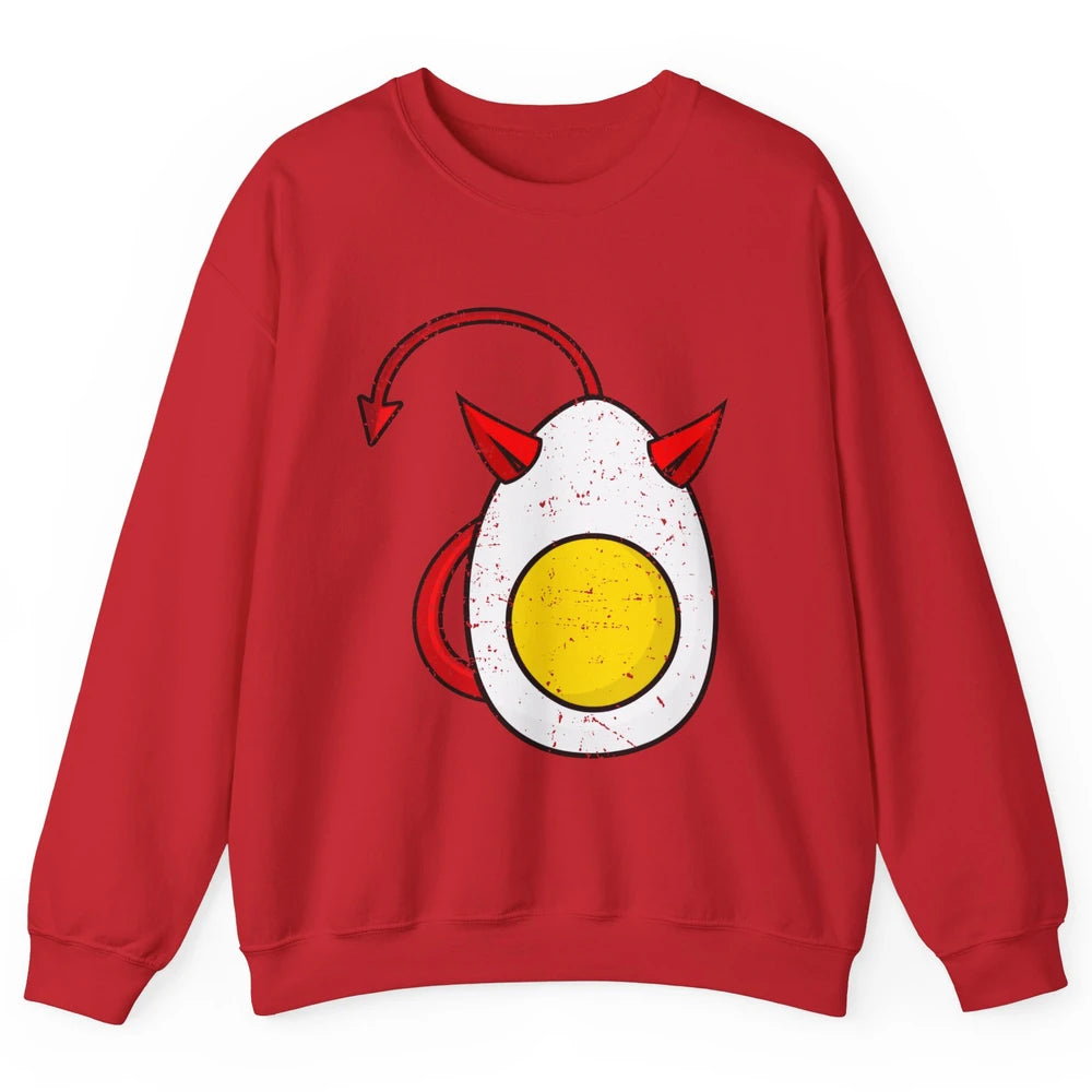 Retro Deviled Egg Funny Halloween Costume Men Women Kids Unisex Crewneck Sweatshirt
