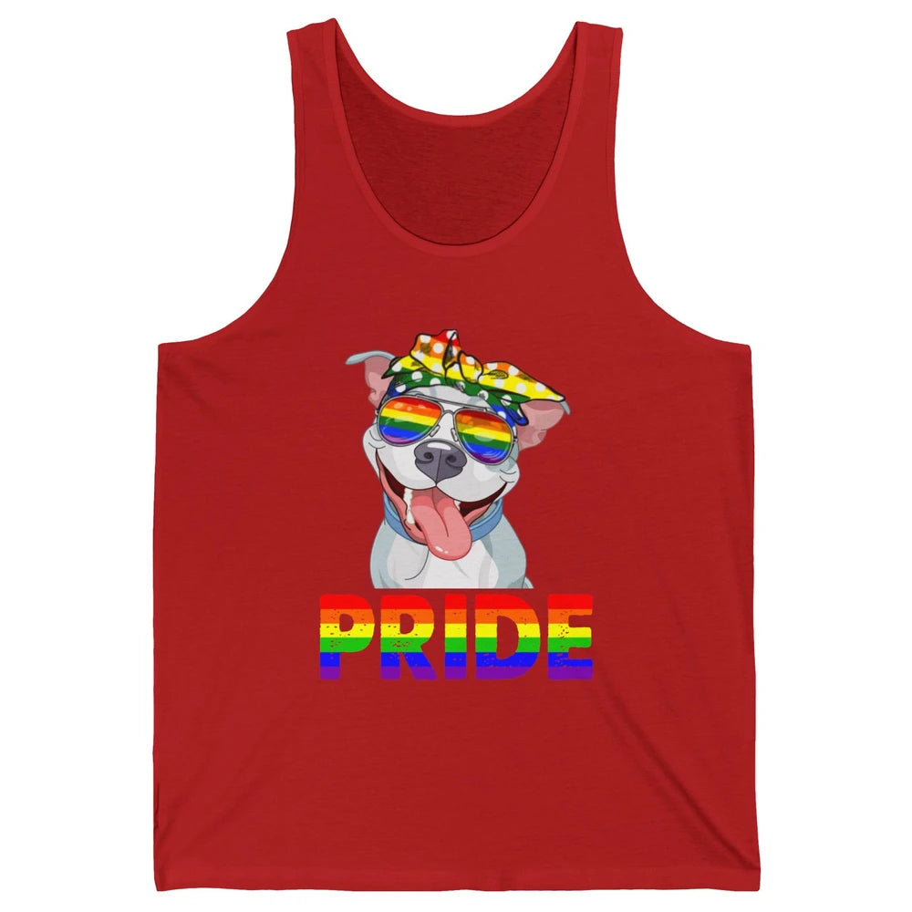 Pitbull Pride Dog Mom LGBT Gay Pride Month Unisex Jersey Tank