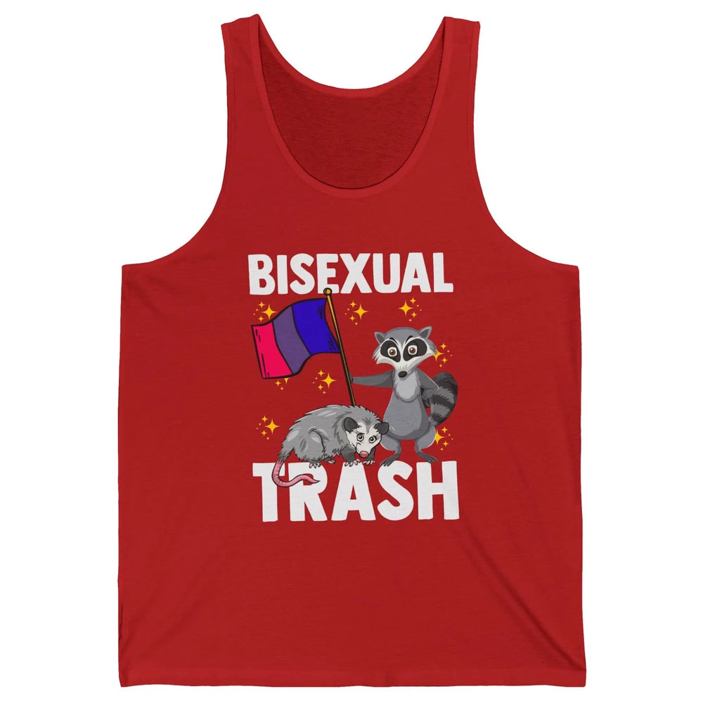 Raccoon LGBT Bisexual Trash Funny Flag Pride Animal Lovers Unisex Jersey Tank