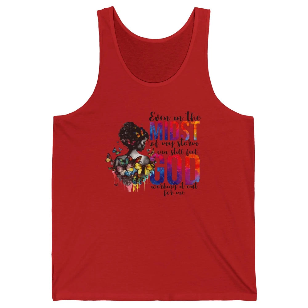 Butterfly Christian Girl Faith Even In The Midst Of My Storm Unisex Jersey Tank