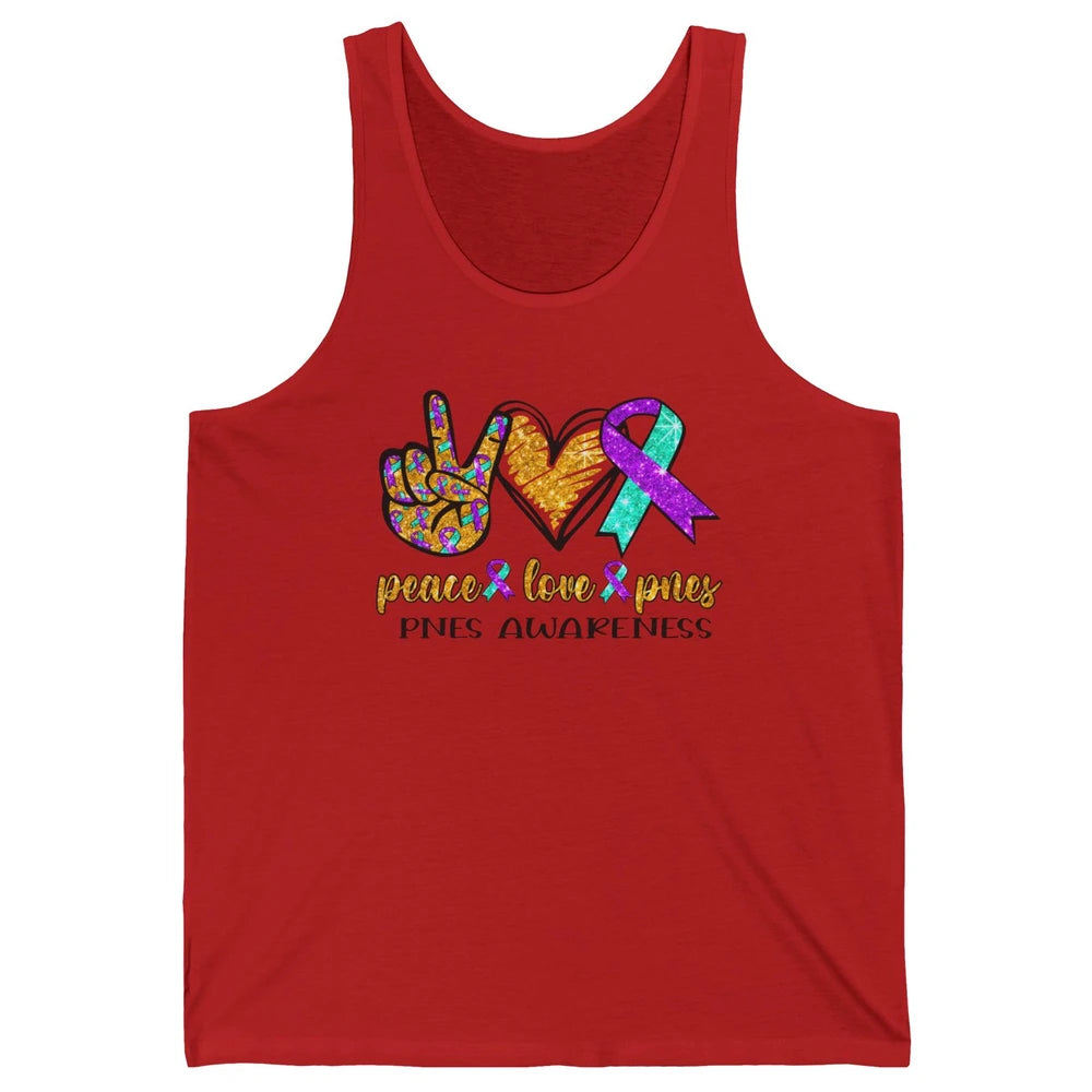 Psychogenic Non-epileptic Seizures Peace Love PNES Ribbon Unisex Jersey Tank