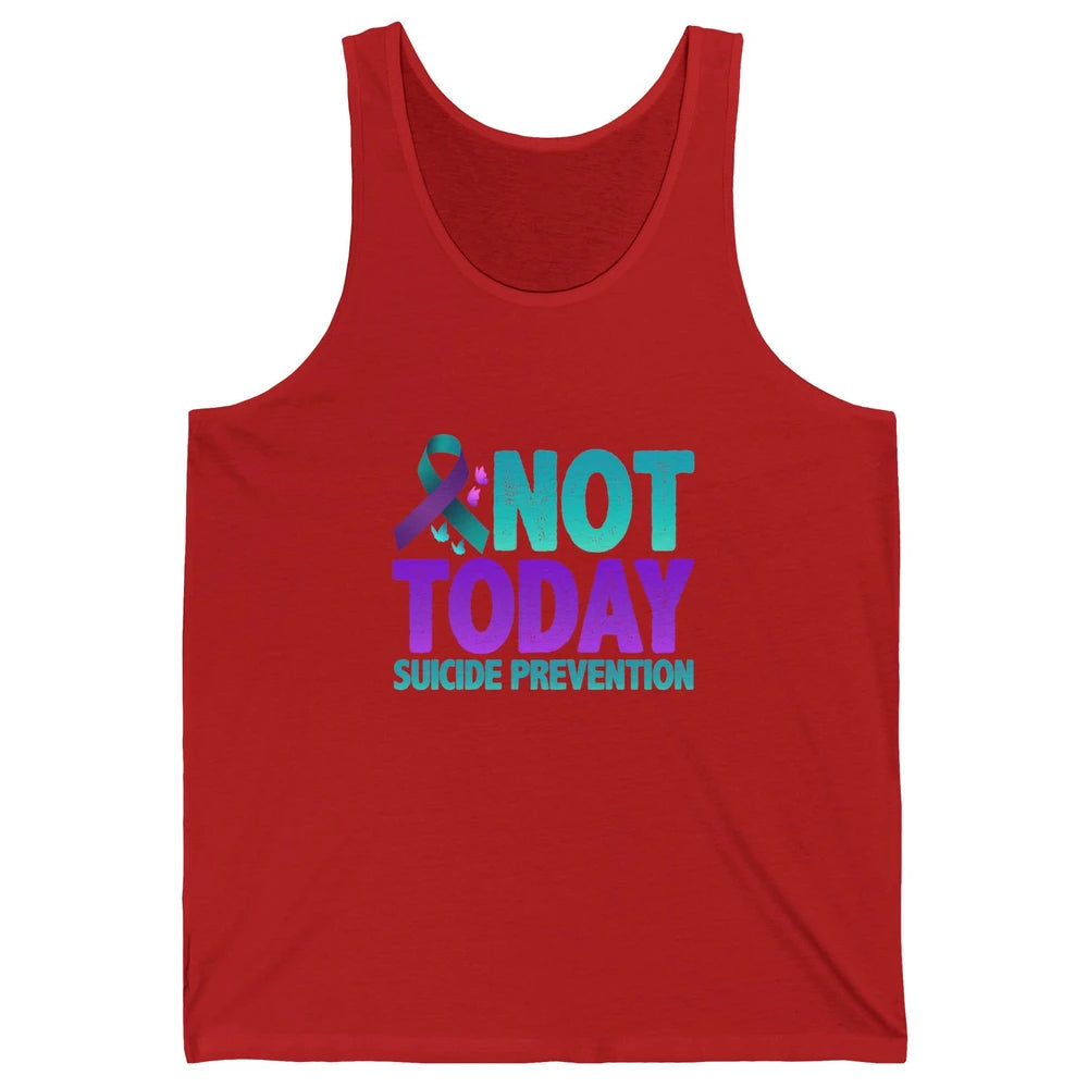 Not Today Ribbon Support Warrior Suicide Prevention Month Unisex Jersey Tank