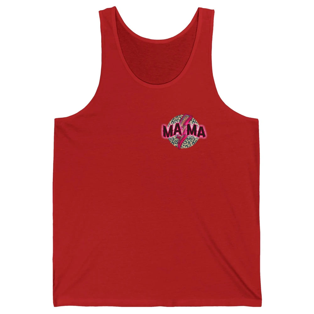 Retro Mama Leopard Pink Lightning Bolt Western Country Mama Unisex Jersey Tank