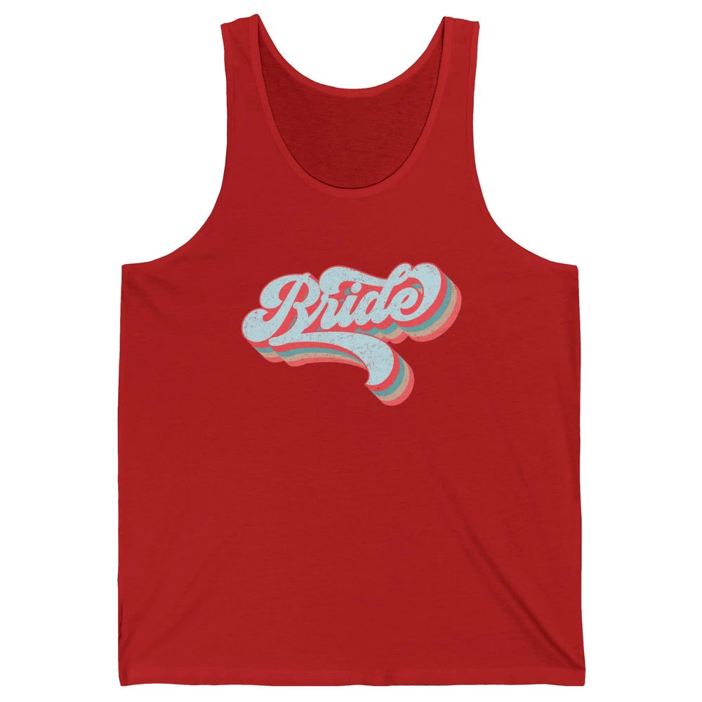 Retro 70s Future Bride Engaged Bachelorette Bridal Party Unisex Jersey Tank