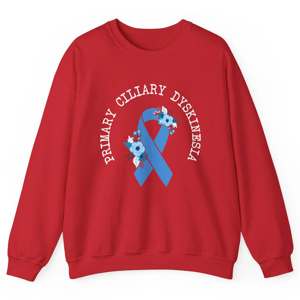Primary Ciliary Dyskinesia Blue Ribbon Respiratory Diseases Unisex Crewneck Sweatshirt