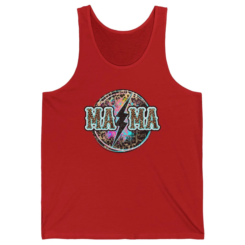 Retro Leopard Mama Lightning Bolt Western Country Bad Moms Unisex Jersey Tank