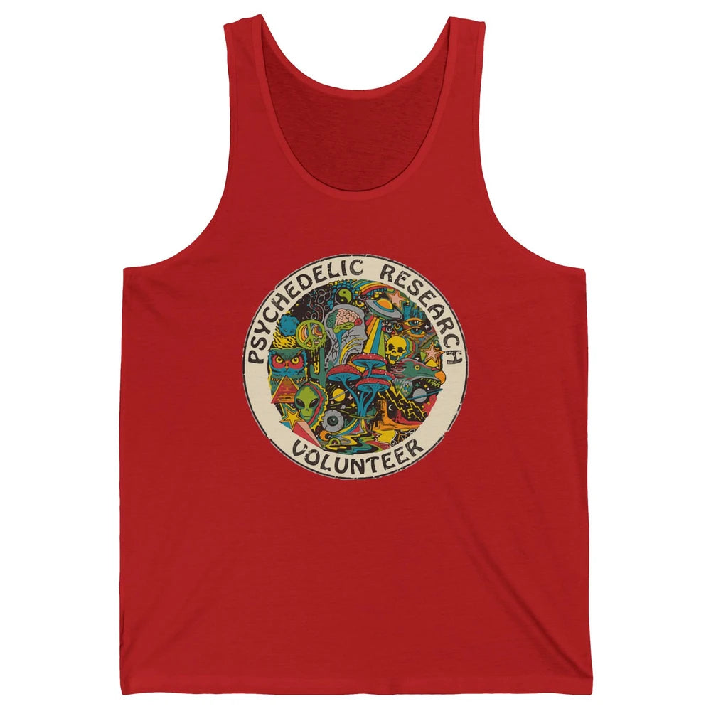 Retro Design Research Volunteer Psychedelic Mushroom Vintage Unisex Jersey Tank