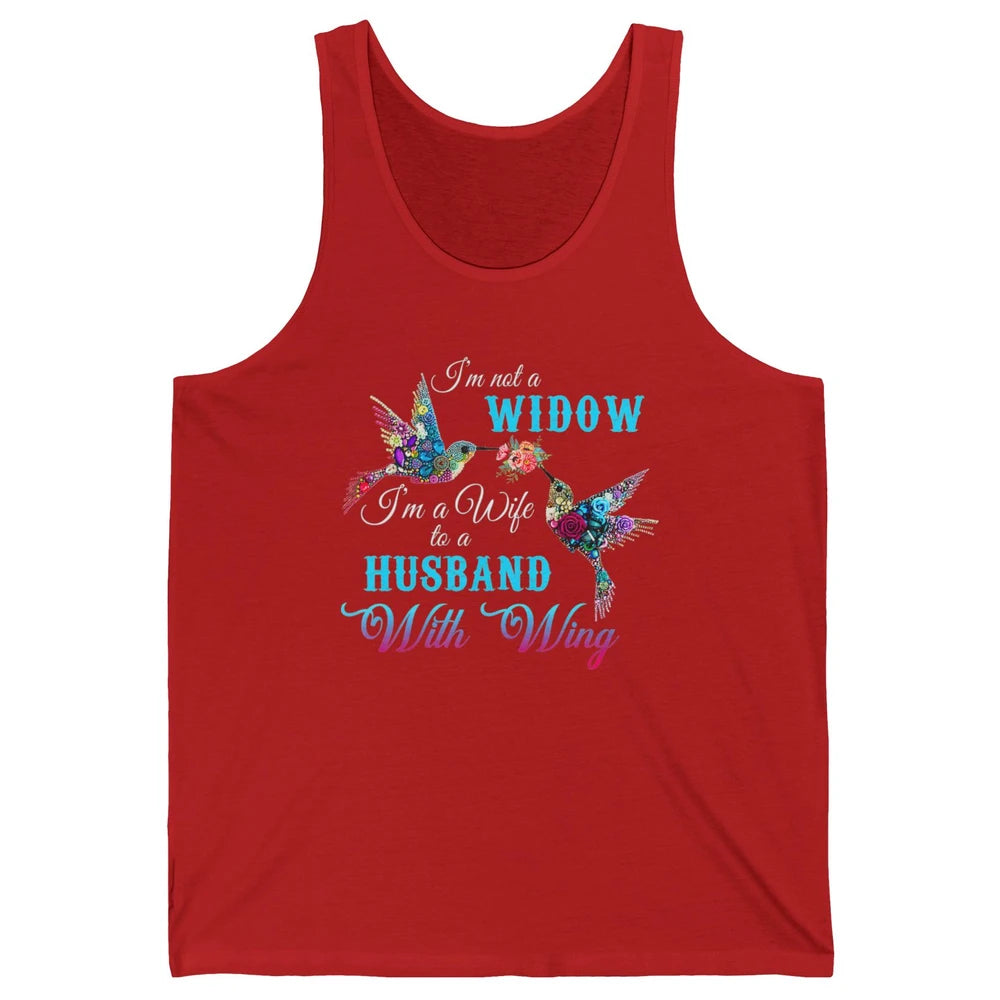 Not Widow Wife Of Husband In Heaven Angel With Wings Birds Unisex Jersey Tank